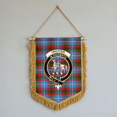 Trotter Tartan Crest Wall Hanging Banner - Wood Pole