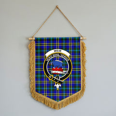 Weir Modern Tartan Crest Wall Hanging Banner - Wood Pole