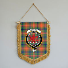Wilson Ancient Tartan Crest Wall Hanging Banner - Wood Pole