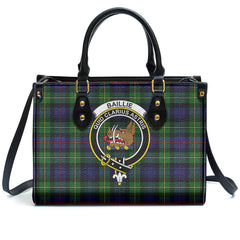 Baillie Tartan Crest Leather Handbag