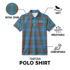 Agnew Ancient Tartan Crest Birdseye Mesh Polo Shirt