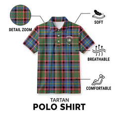 Aikenhead Tartan Crest Birdseye Mesh Polo Shirt
