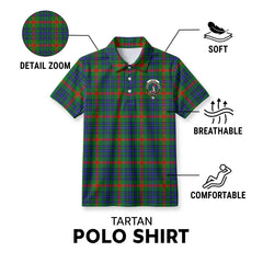 Aiton Tartan Crest Birdseye Mesh Polo Shirt