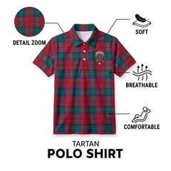 Auchinleck Tartan Crest Birdseye Mesh Polo Shirt