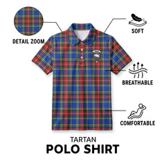 Beaton Modern Tartan Crest Birdseye Mesh Polo Shirt