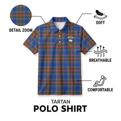 Bethune Ancient Tartan Crest Birdseye Mesh Polo Shirt