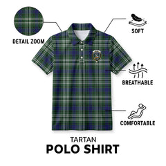 Blyth Tartan Crest Birdseye Mesh Polo Shirt