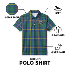 Carmichael Ancient Tartan Crest Birdseye Mesh Polo Shirt