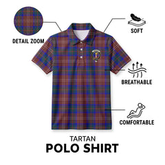Chisholm Hunting Modern Tartan Crest Birdseye Mesh Polo Shirt