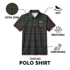 Crosbie Tartan Crest Birdseye Mesh Polo Shirt