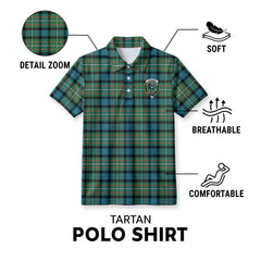 Ferguson Ancient Tartan Crest Birdseye Mesh Polo Shirt