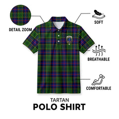 Forsyth Modern Tartan Crest Birdseye Mesh Polo Shirt