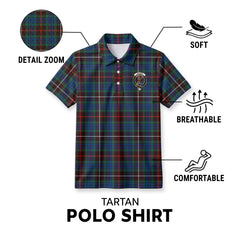 Fraser (of Lovat) Hunting Ancient Tartan Crest Birdseye Mesh Polo Shirt