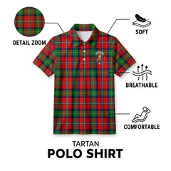 Fullarton Tartan Crest Birdseye Mesh Polo Shirt