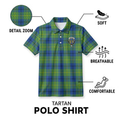 Johnston Ancient Tartan Crest Birdseye Mesh Polo Shirt