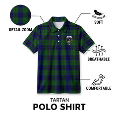 Keith Modern Tartan Crest Birdseye Mesh Polo Shirt