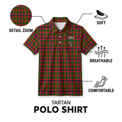 Kinninmont Tartan Crest Birdseye Mesh Polo Shirt