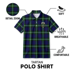 Lammie Tartan Crest Birdseye Mesh Polo Shirt
