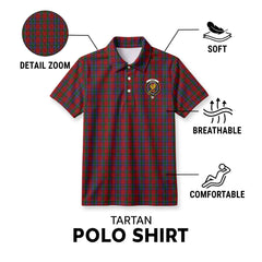 Lyle Tartan Crest Birdseye Mesh Polo Shirt