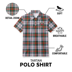 MacDuff Dress Ancient Tartan Crest Birdseye Mesh Polo Shirt