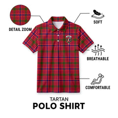 MacRae Modern Tartan Crest Birdseye Mesh Polo Shirt