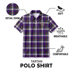 McDonald Dress Modern Tartan Crest Birdseye Mesh Polo Shirt
