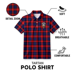 McLachlan Modern Tartan Crest Birdseye Mesh Polo Shirt