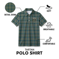 Scott Green Ancient Tartan Crest Birdseye Mesh Polo Shirt