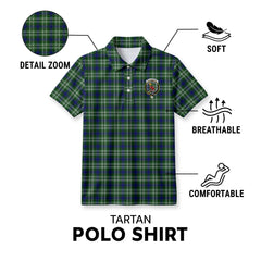 Spottiswood Tartan Crest Birdseye Mesh Polo Shirt