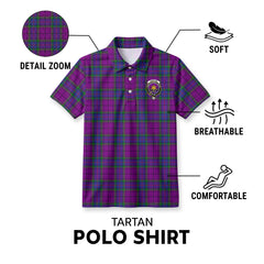 Wardlaw Modern Tartan Crest Birdseye Mesh Polo Shirt