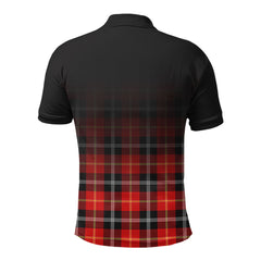 Majoribanks Tartan Crest Polo Shirt - Thistle Black Style
