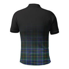 McInnes Modern Tartan Crest Polo Shirt - Thistle Black Style