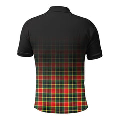 McLachlan Hunting Modern Tartan Crest Polo Shirt - Thistle Black Style