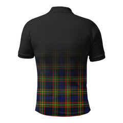 McLellan Modern Tartan Crest Polo Shirt - Thistle Black Style