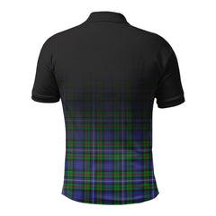 Robertson Hunting Modern Tartan Crest Polo Shirt - Thistle Black Style
