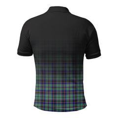 Stevenson Tartan Crest Polo Shirt - Thistle Black Style