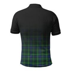 Stewart Hunting Modern Tartan Crest Polo Shirt - Thistle Black Style