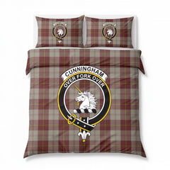 Cunningham Burgundy Dancers Tartan Crest Bedding Set