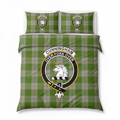 Cunningham Dress Green Dancers Tartan Crest Bedding Set