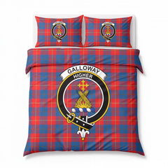 Galloway Red Tartan Crest Bedding Set