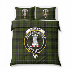 MacLean Hunting Tartan Crest Bedding Set