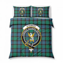 Stewart Old Ancient Tartan Crest Bedding Set