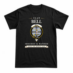Bell of the Borders Tartan Crest Mischief and Mayhem T-shirt