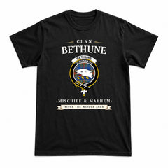 Bethune Ancient Tartan Crest Mischief and Mayhem T-shirt