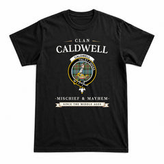 Caldwell Tartan Crest Mischief and Mayhem T-shirt