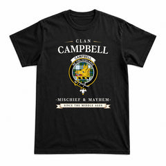 Campbell Dress Tartan Crest Mischief and Mayhem T-shirt