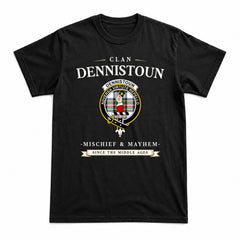 Dennistoun Tartan Crest Mischief and Mayhem T-shirt