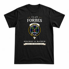 Forbes Modern Tartan Crest Mischief and Mayhem T-shirt