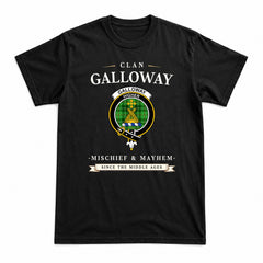 Galloway District Tartan Crest Mischief and Mayhem T-shirt