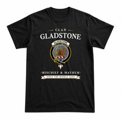 Gladstone Tartan Crest Mischief and Mayhem T-shirt